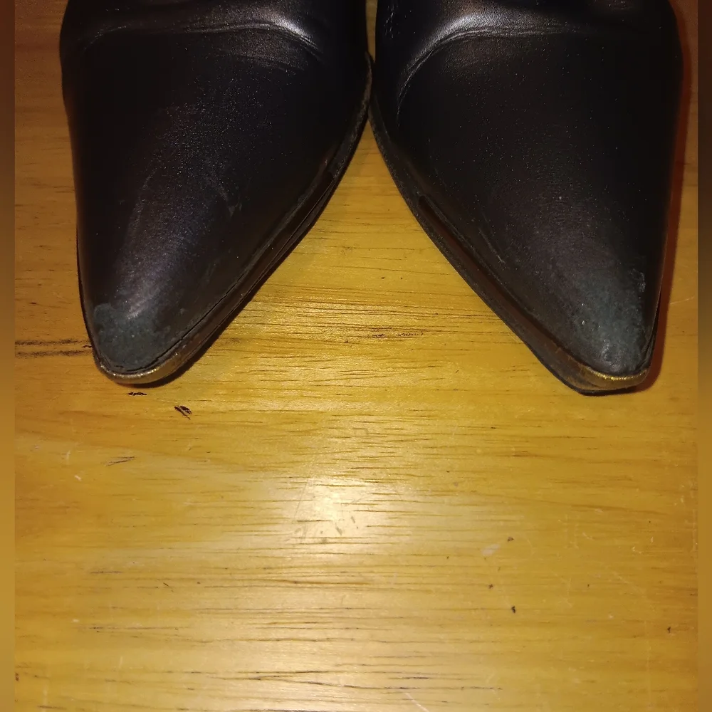 Gucci GG Leather Zip Heeled Ankle Boots Size 35 1/2 - Picture 4 of 7